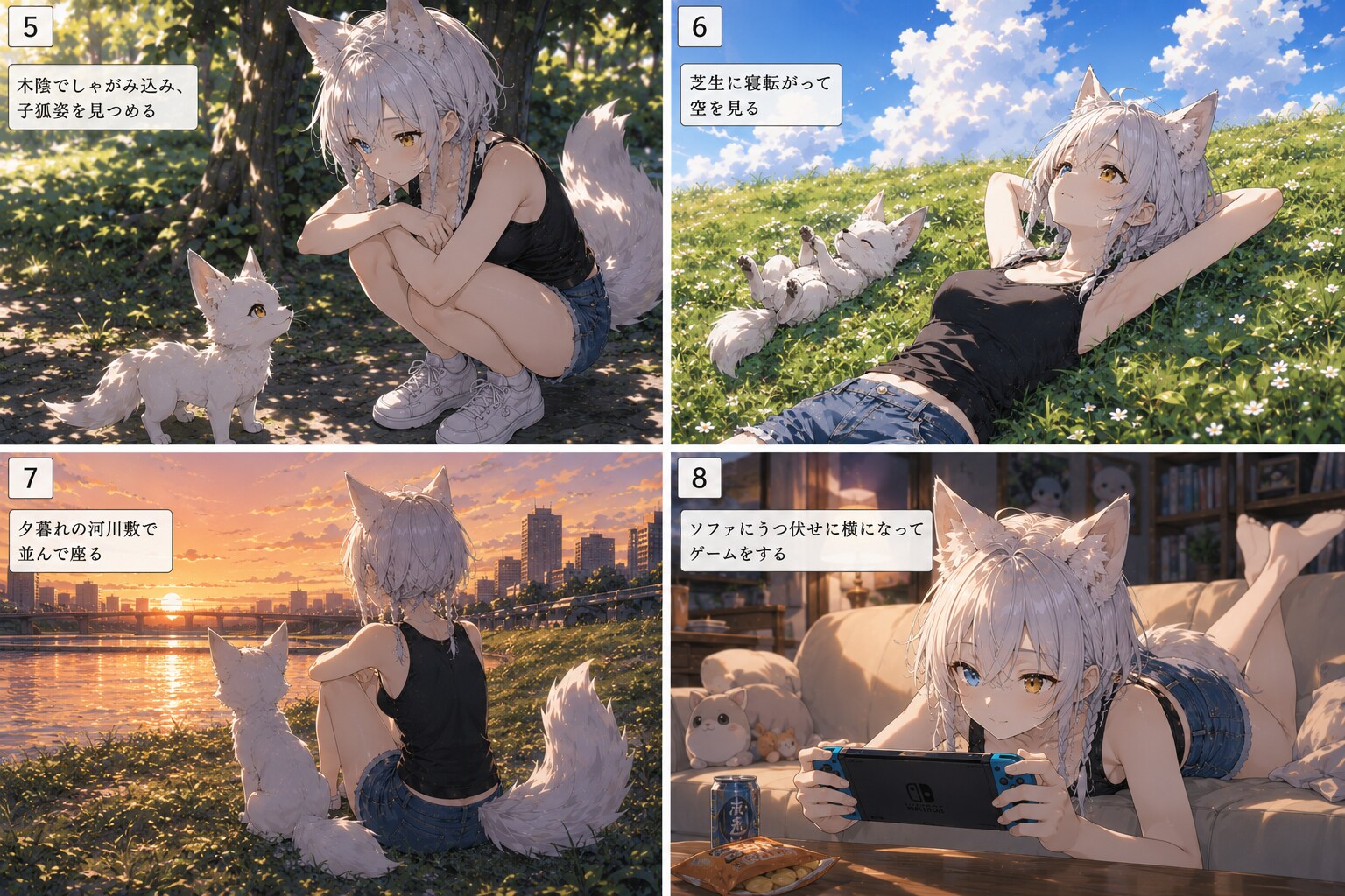 ウチのオリジナル　白狐ちゃん（名前はまだない）の1日　２