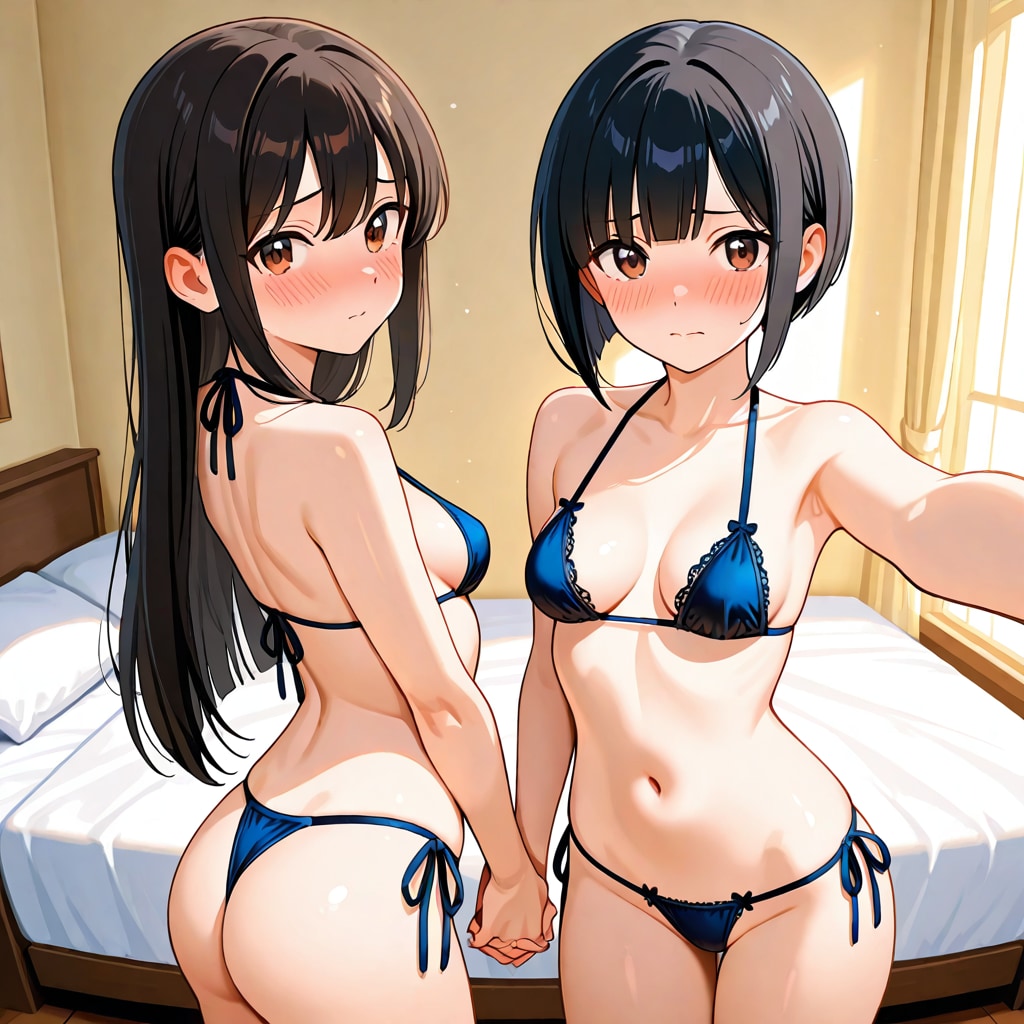 ショートちゃんとロングちゃん　ビーチバカンスの水着選び「え？　ヌーディストビーチなんですか？」