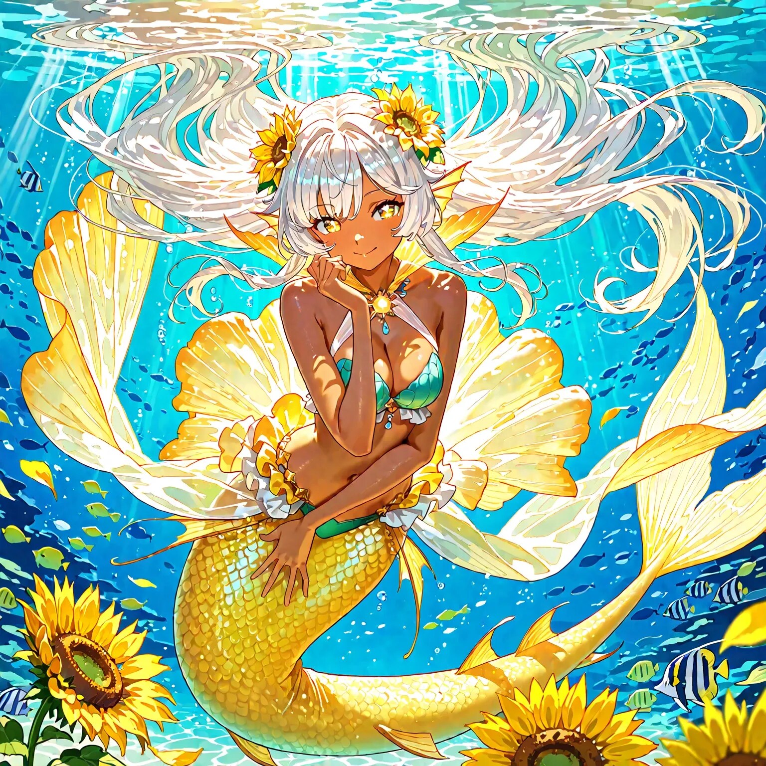 海ひまわりと南国人魚