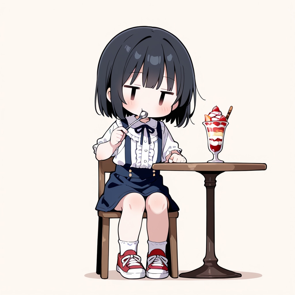 パフェを食べる