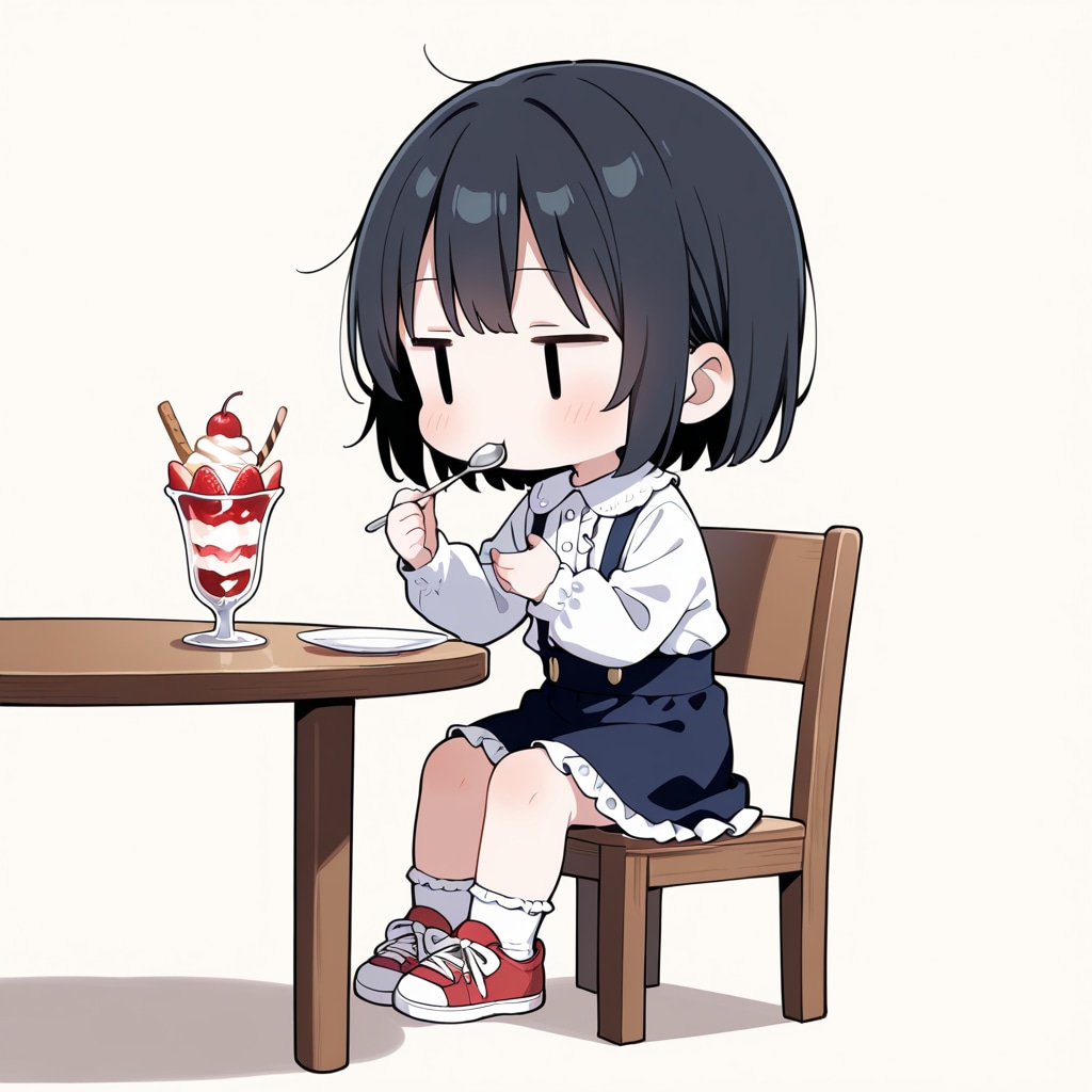 パフェを食べる