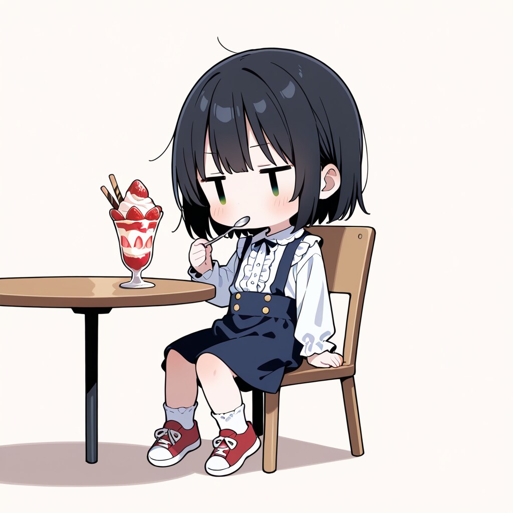 パフェを食べる