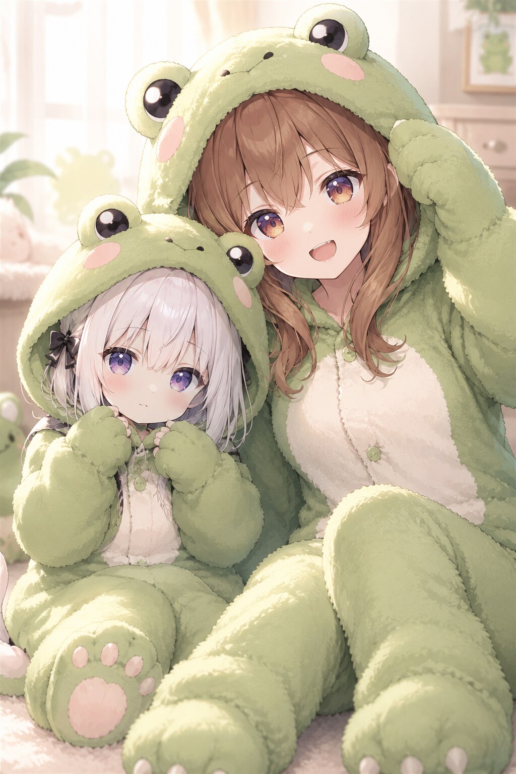 ２人でカエルごっこ🐸🐸 | の人気AIイラスト・グラビア