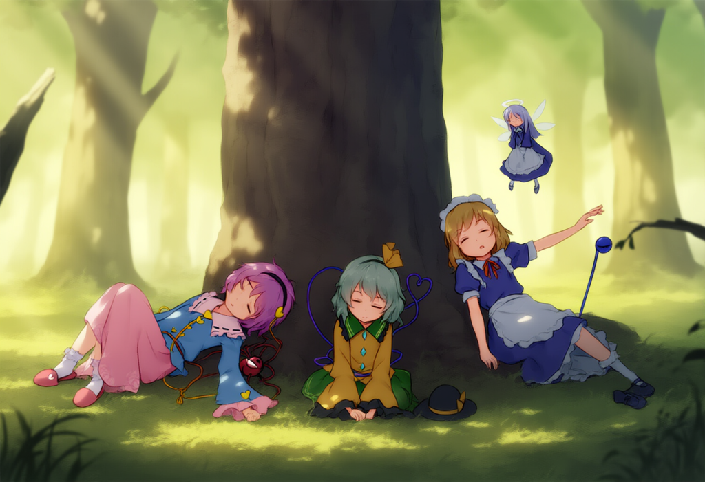 V4フル版　東方　古明地さとり　古明地こいし　木の下でスヤスヤ