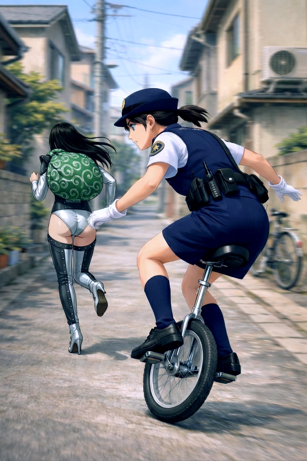 一輪車婦警