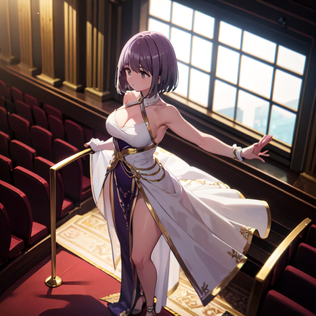 紫髪ボブで演劇の少女