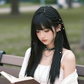 静かに本を読んでたのに我慢できずマンコ犯して潮吹きする黒髪ギャル 2枚目