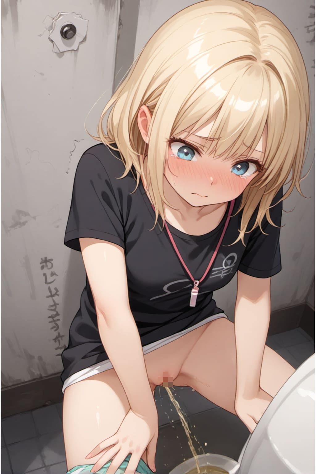 男子トイレで緊急放尿