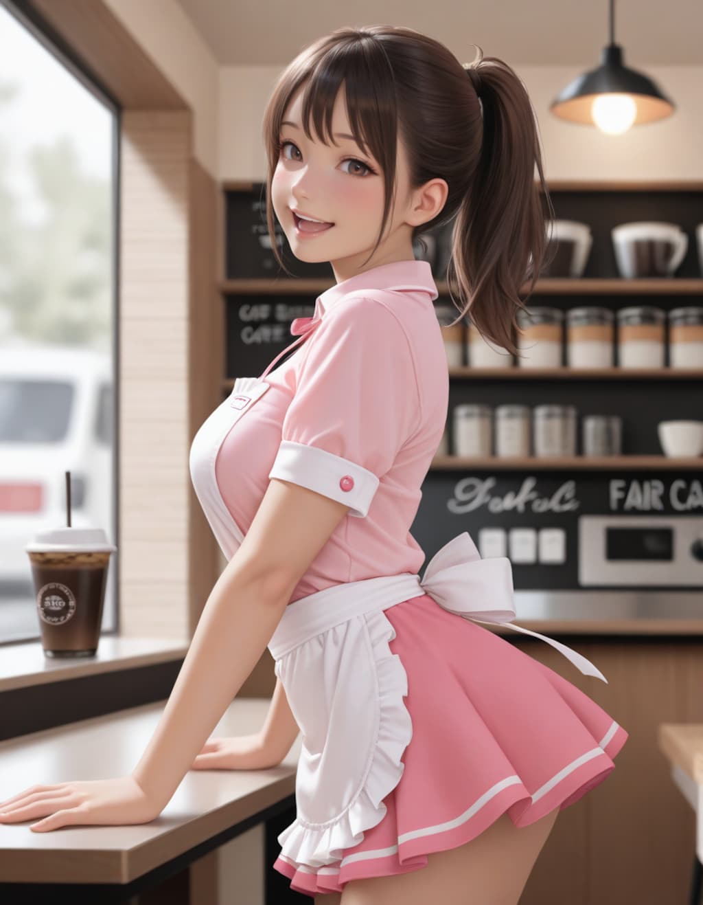 カフェのウェイトレス