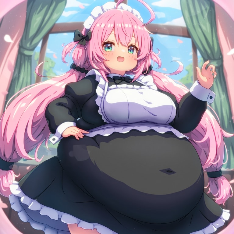 巨漢ぽっちゃりアホ毛メイド | の人気AIイラスト・グラビア