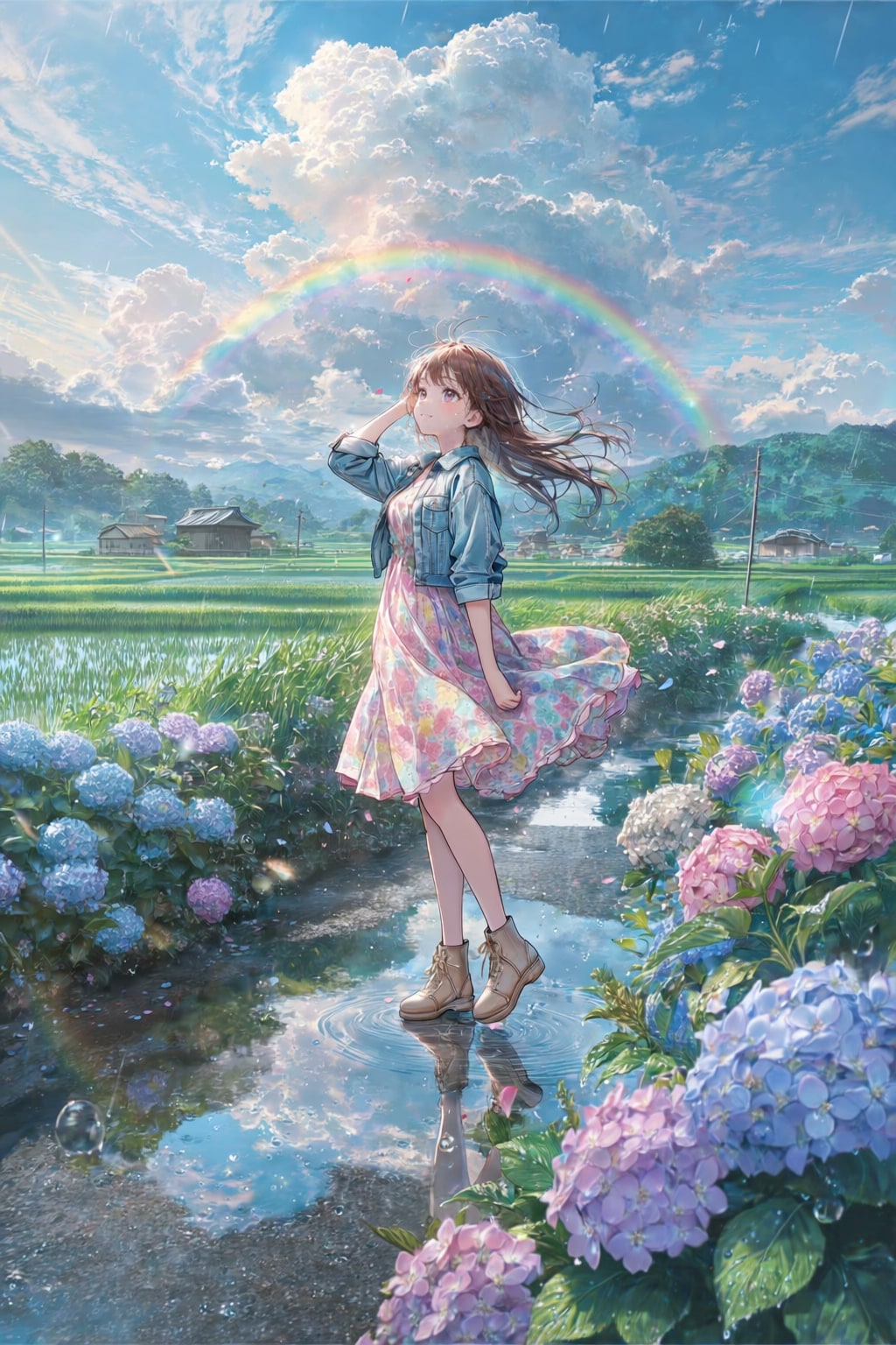虹と紫陽花