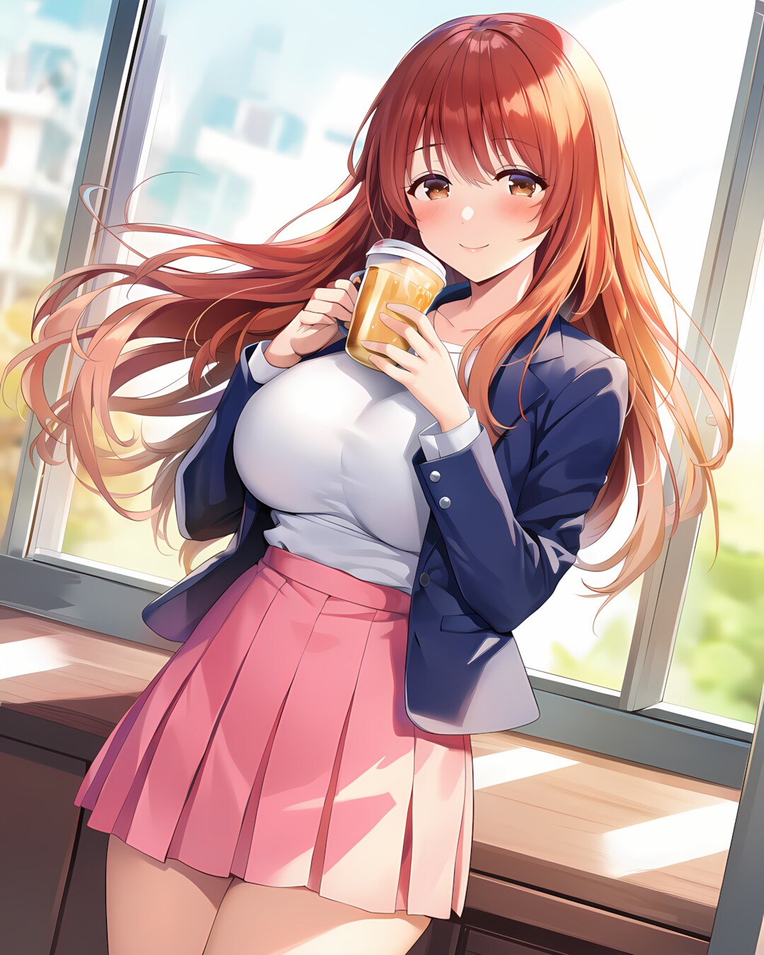 週末前のひととき。ブレザーで休憩☕️ | の人気AIイラスト・グラビア