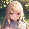 公園で見つめる金色の髪の少女 4枚目