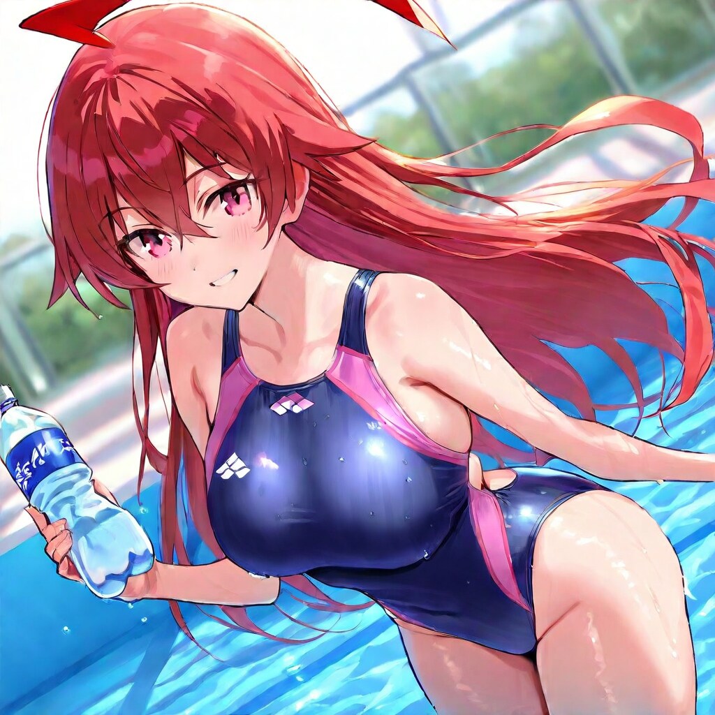 プールでも水分補給は大切よ！