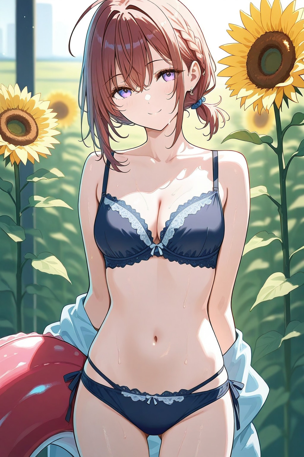 ひまわり畑で