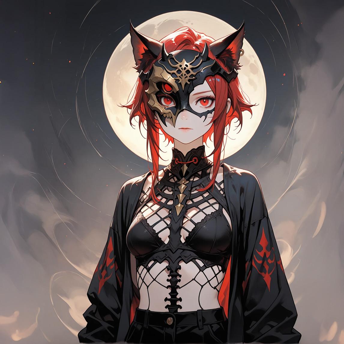 キャットハーフマスク | の人気AIイラスト・グラビア