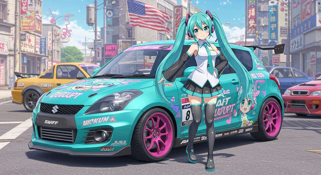 初音ミクとスイフトスポーツ