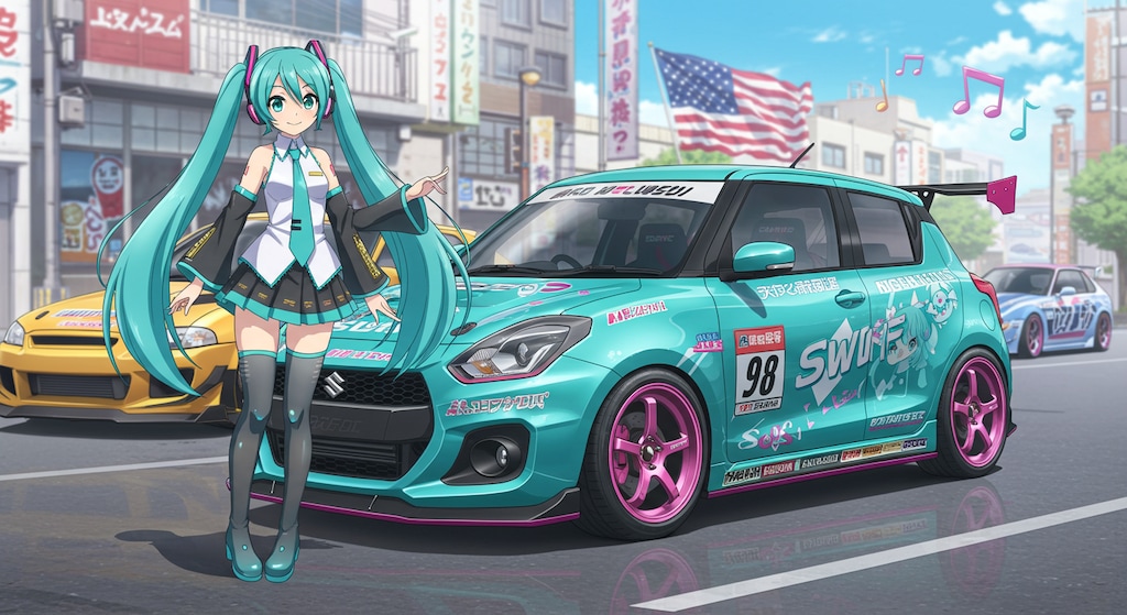 初音ミクとスイフトスポーツ