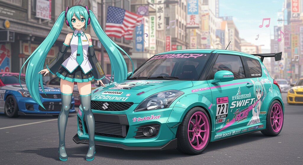 初音ミクとスイフトスポーツ