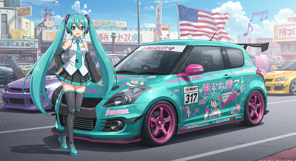 初音ミクとスイフトスポーツ