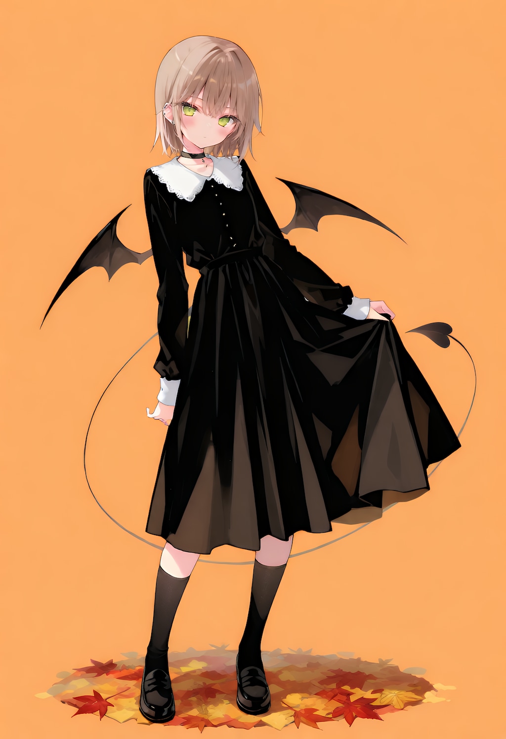 秋のロングスカート