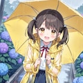 紫陽花と少女 4枚目