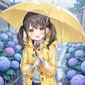 紫陽花と少女 3枚目