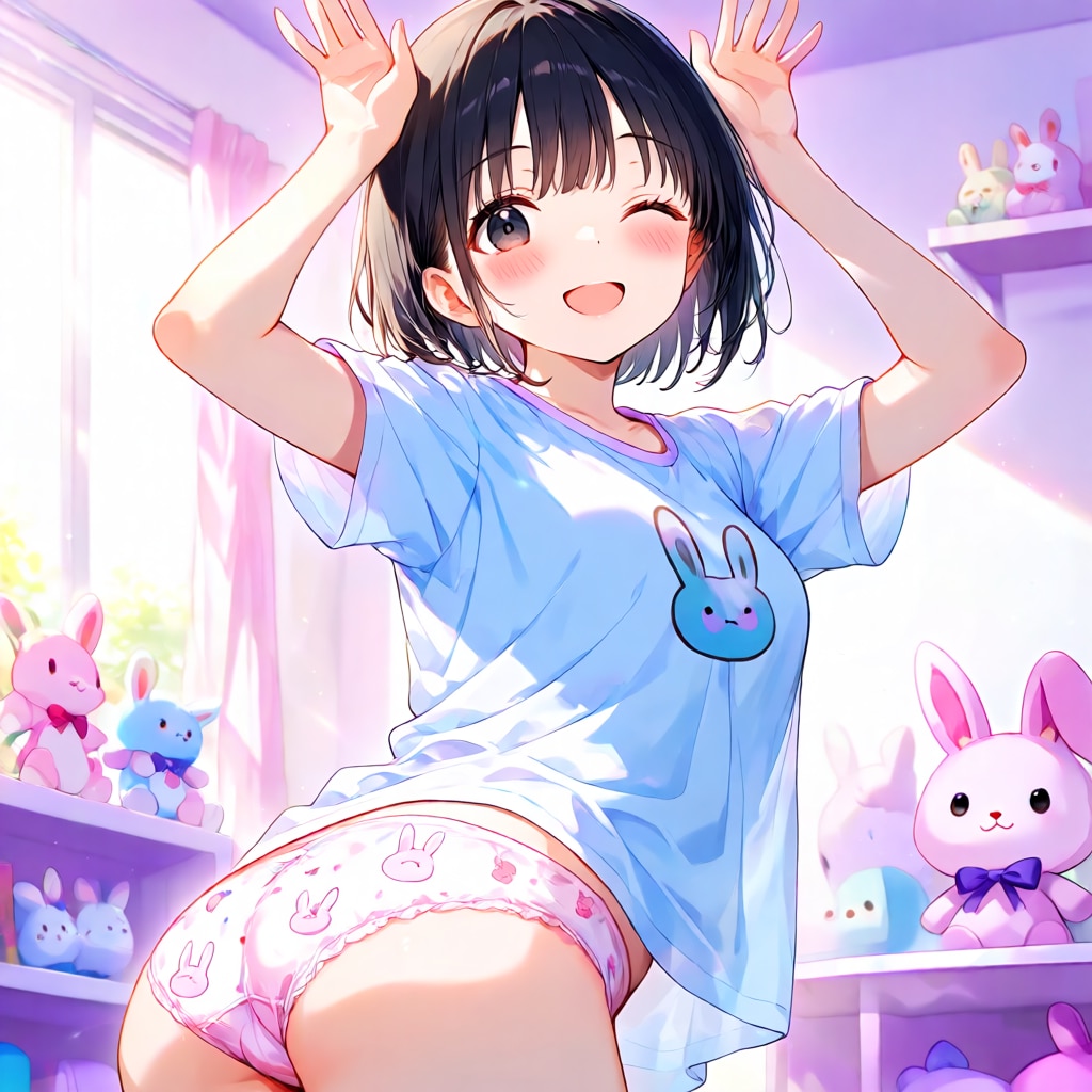 おパンツ、兎がピョン