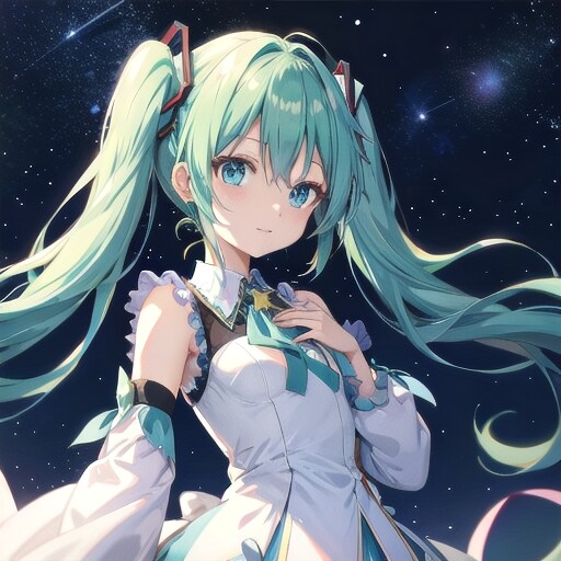 夜空に浮かぶ≪初音ミク≫