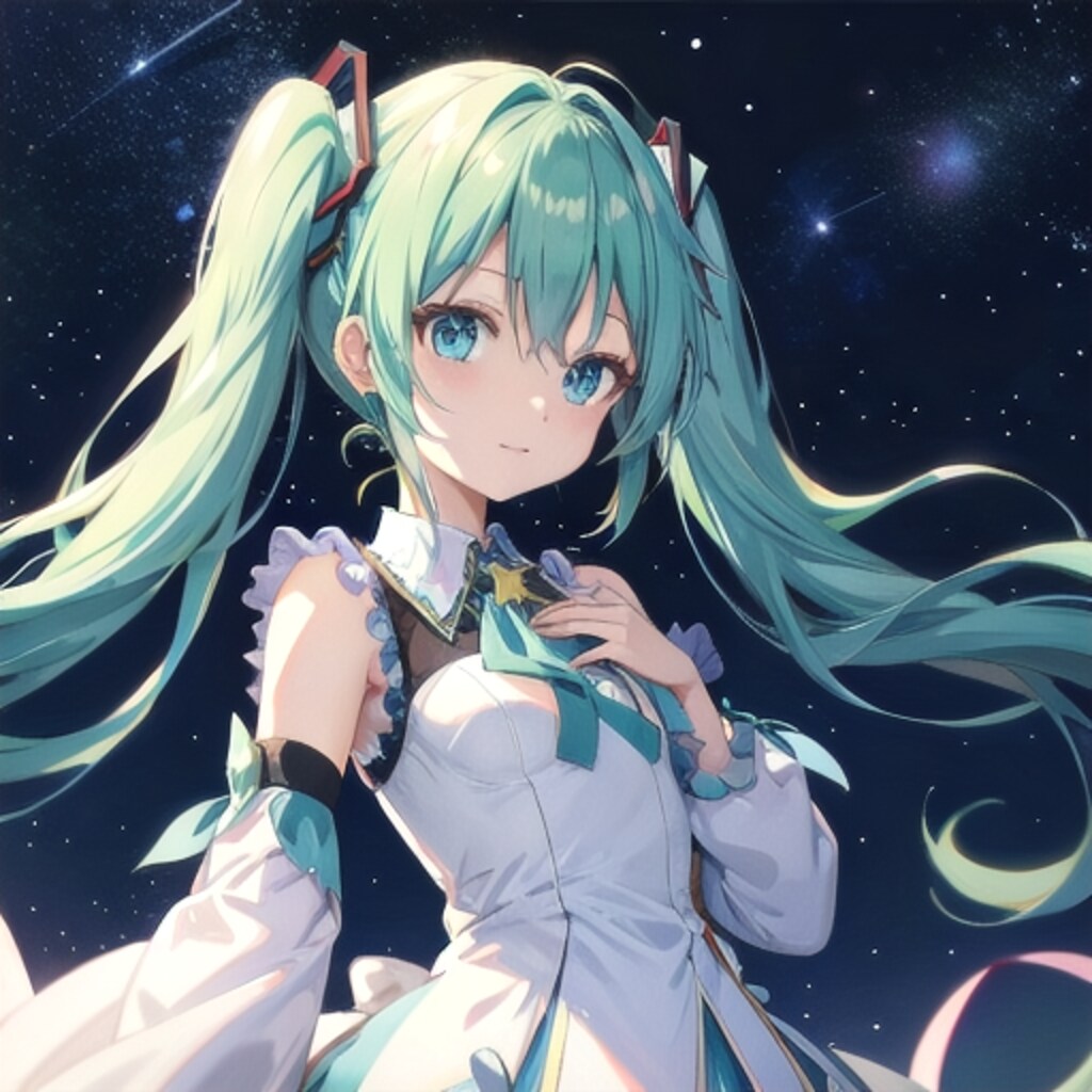 夜空に浮かぶ≪初音ミク≫