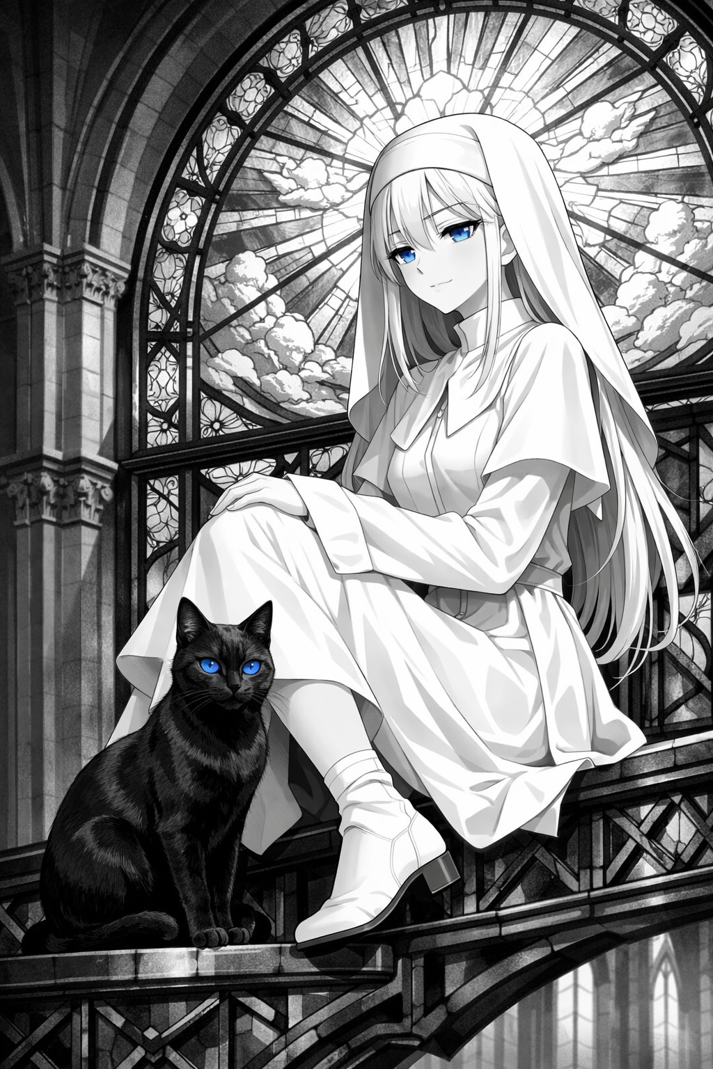 黒猫とシスターちゃん