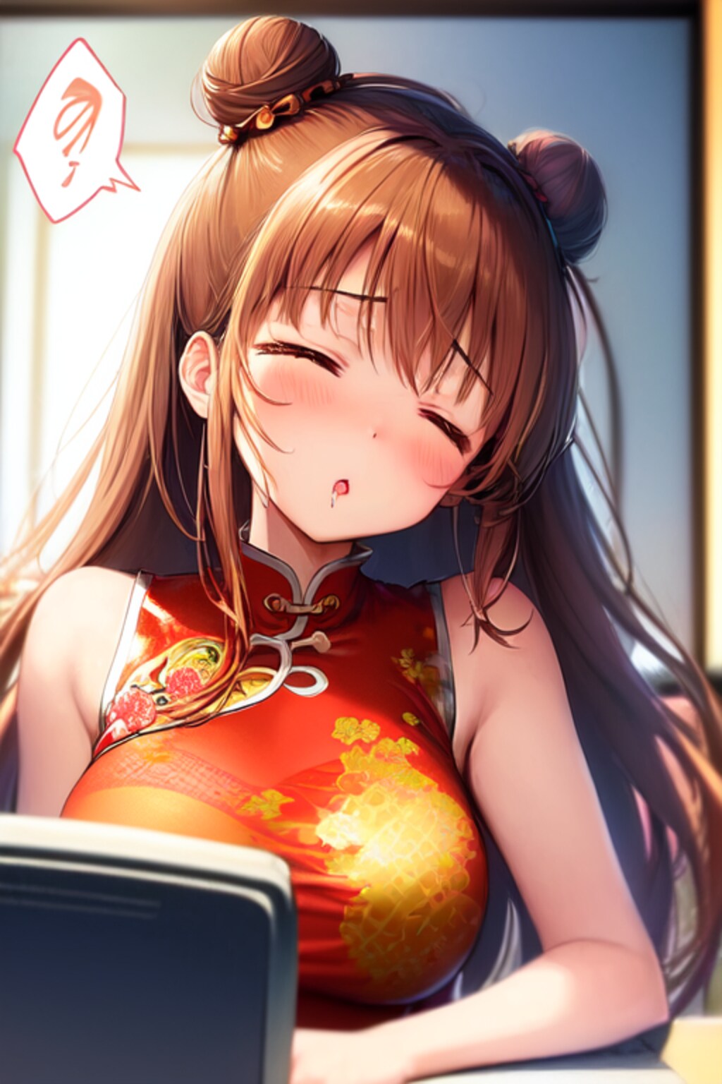 チャイナ娘の居眠り