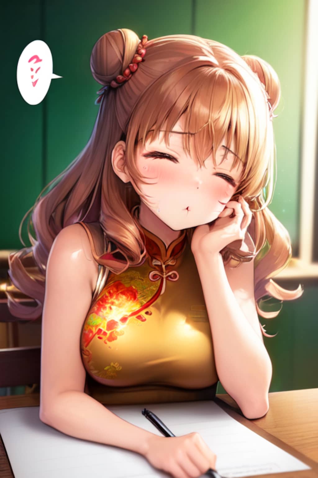 チャイナ娘の居眠り