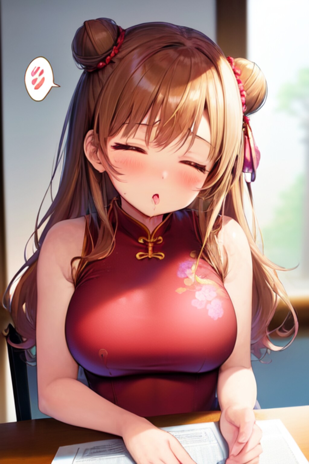 チャイナ娘の居眠り