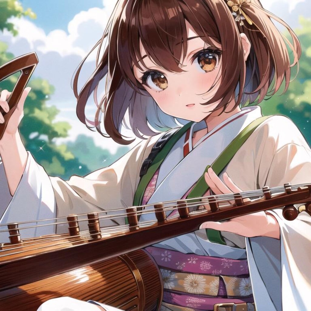 民族楽器を弾きこなすうちの子