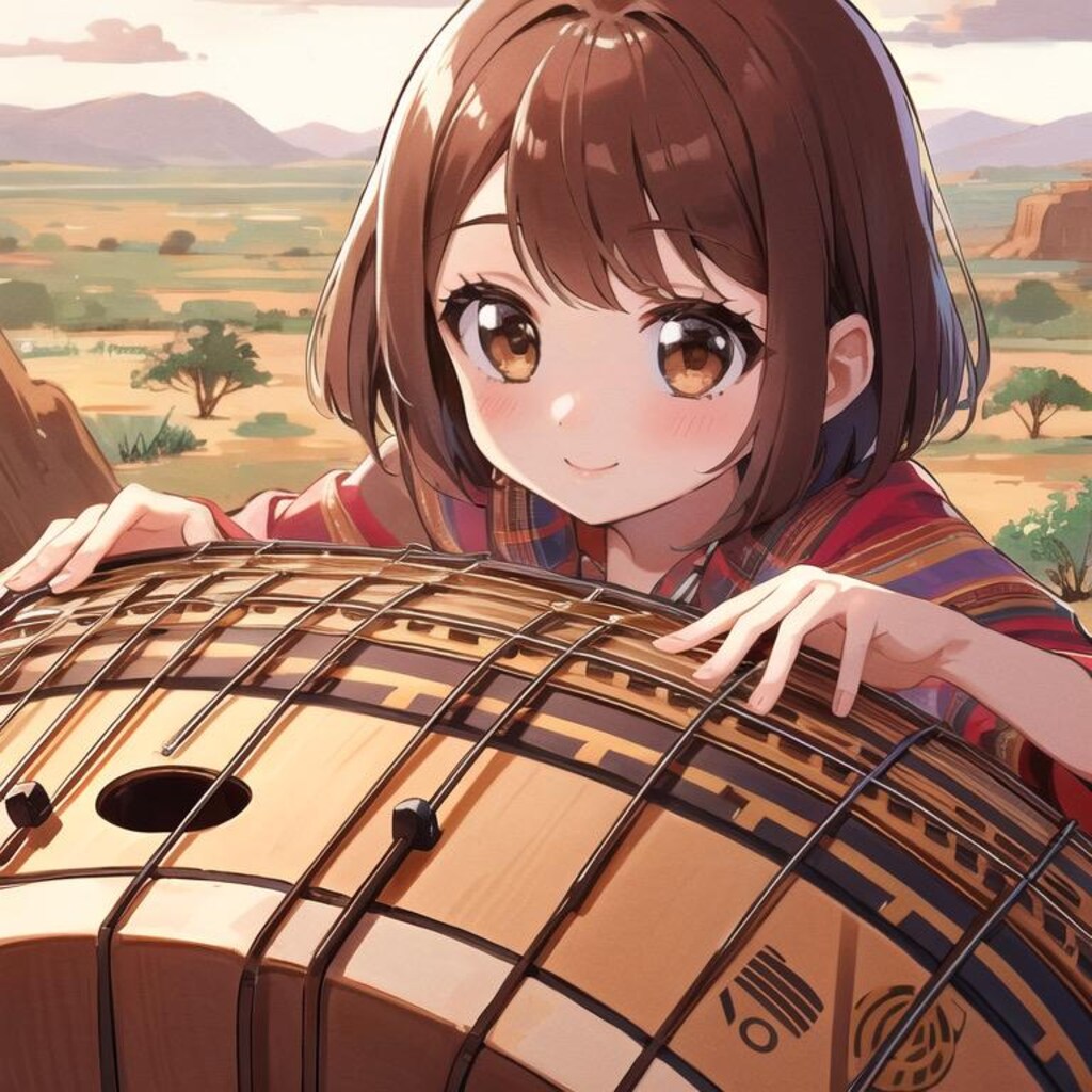 民族楽器を弾きこなすうちの子