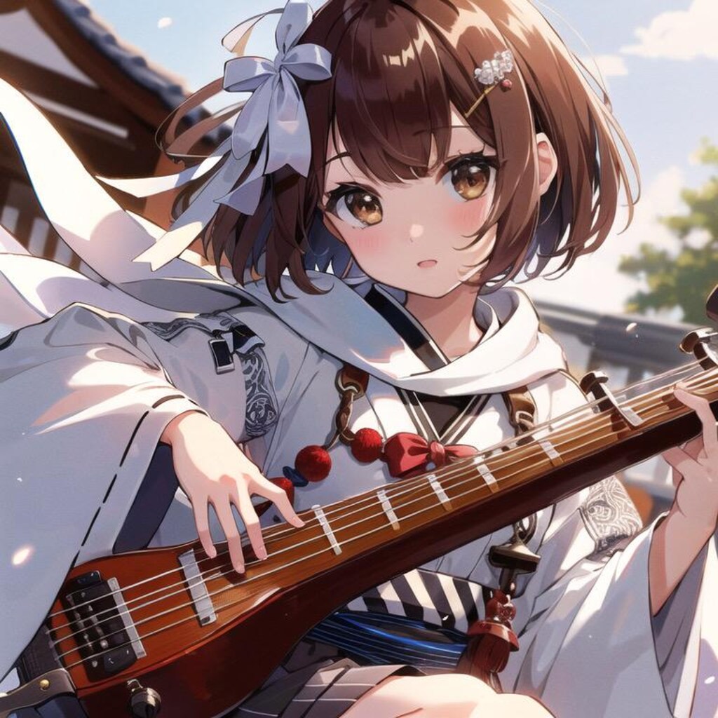 民族楽器を弾きこなすうちの子