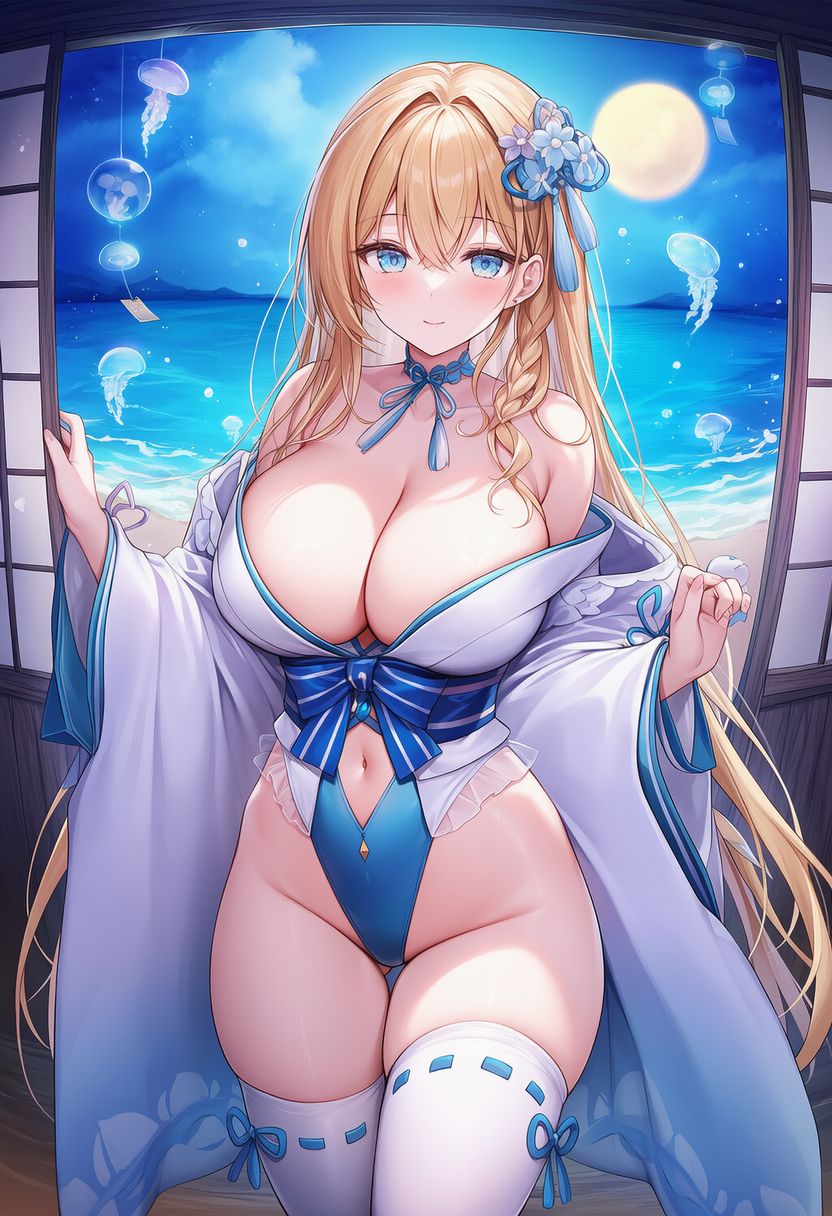 ハイレグの和風美女