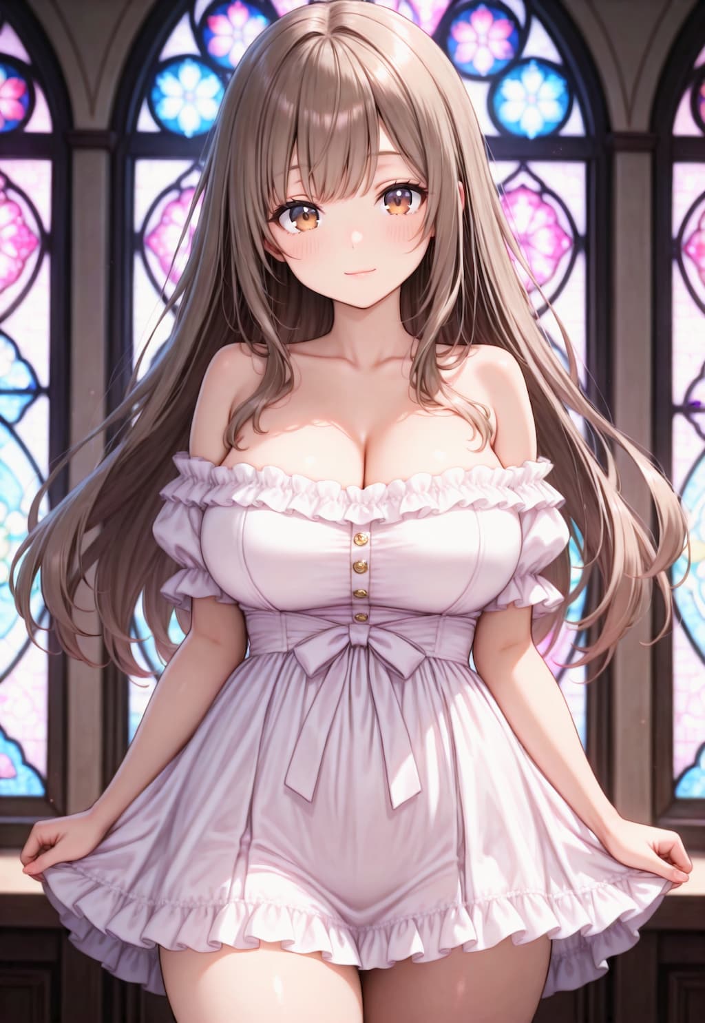 1273（白いオフショルワンピ）