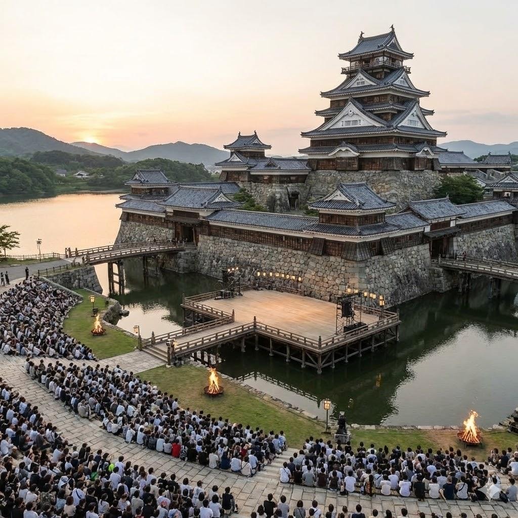 お城風の野外音楽堂