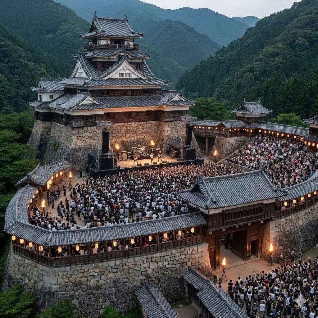 お城風の野外音楽堂