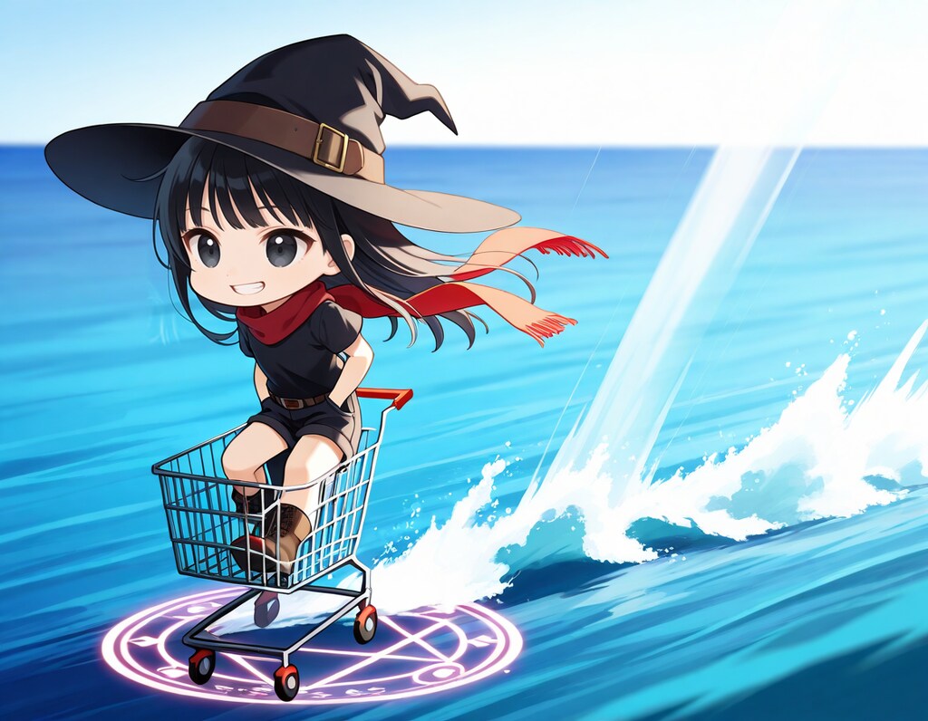 夏と海とショッピングカートな魔女さん