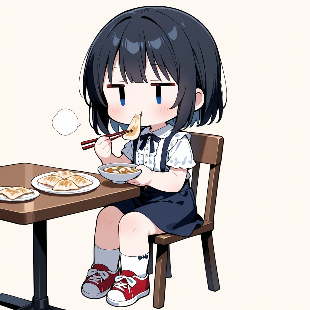 餃子？を食べる
