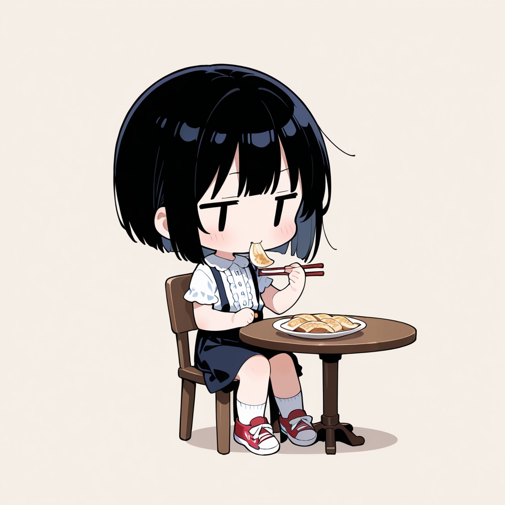餃子？を食べる