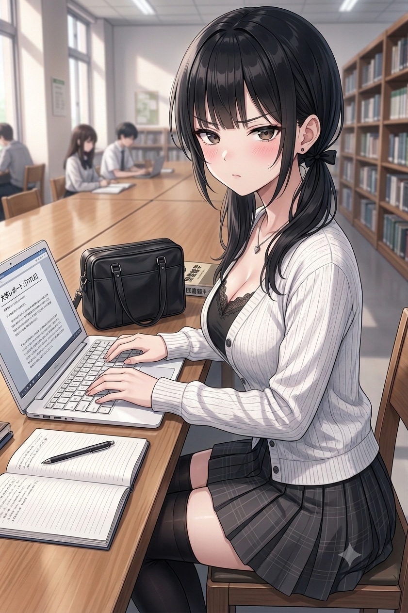 【マイ】先輩のレポートを手伝っている | の人気AIイラスト・グラビア