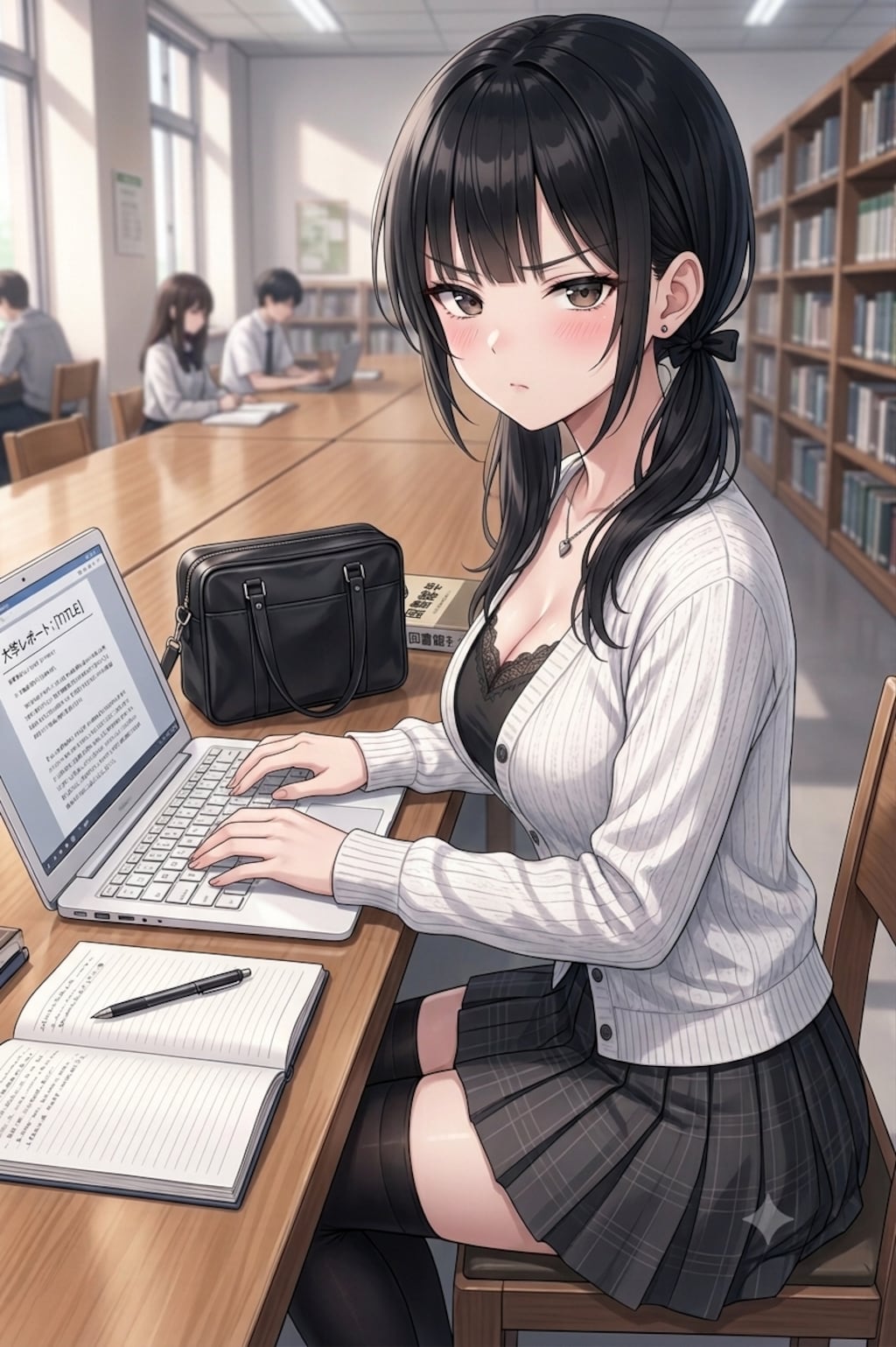 【マイ】先輩のレポートを手伝っている