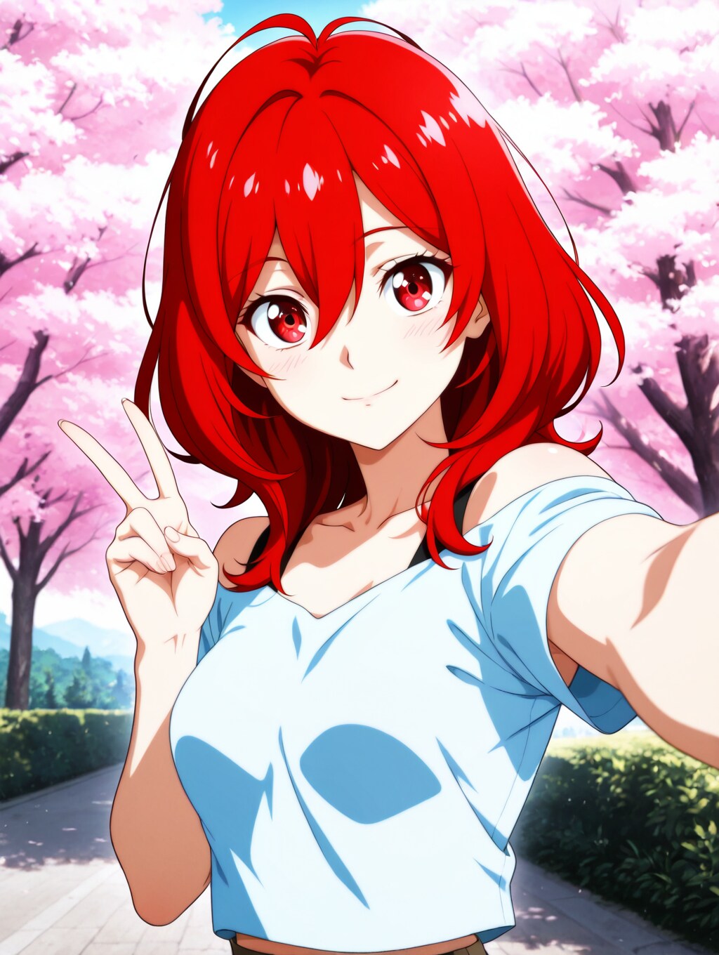 桜と一緒に、はいチーズ！