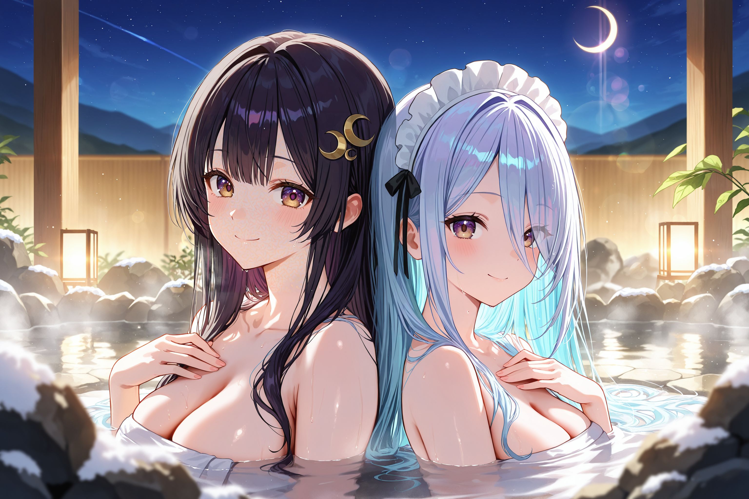 スーパーメイドちゃんと神楽さん　温泉で休憩中