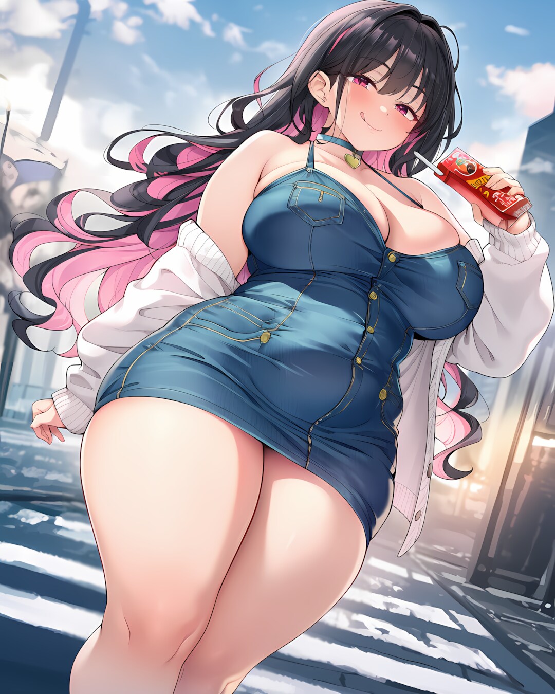 アセロラの日🍒ビタミン補給で通学中！リナ | の人気AIイラスト・グラビア