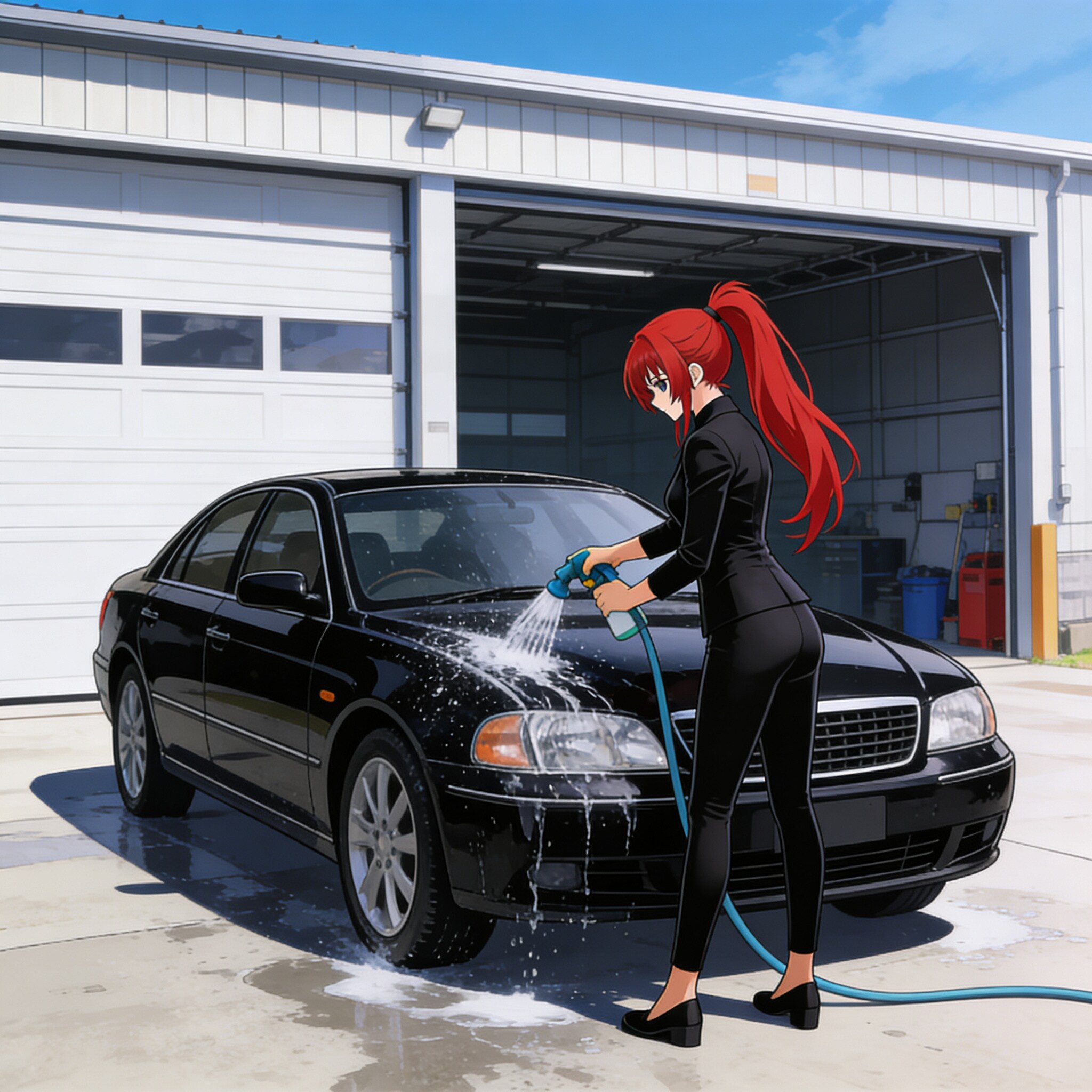 洗車中